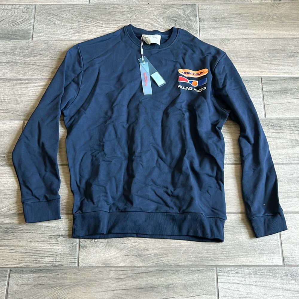 Filling pieces graphic sweater in navy